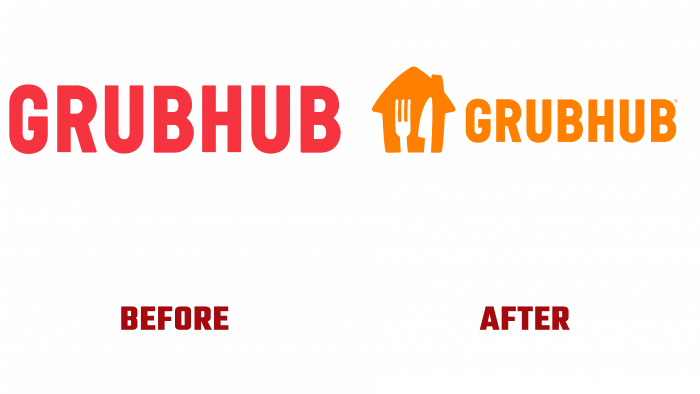 Grubhub Before and After Logo (history)