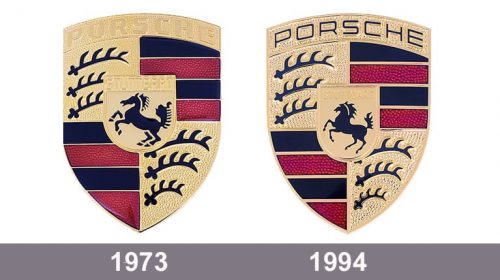 porsche logo 1973 and 1994